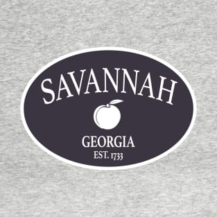 Savannah Georgia Est 1733 Peach Oval Brown T-Shirt